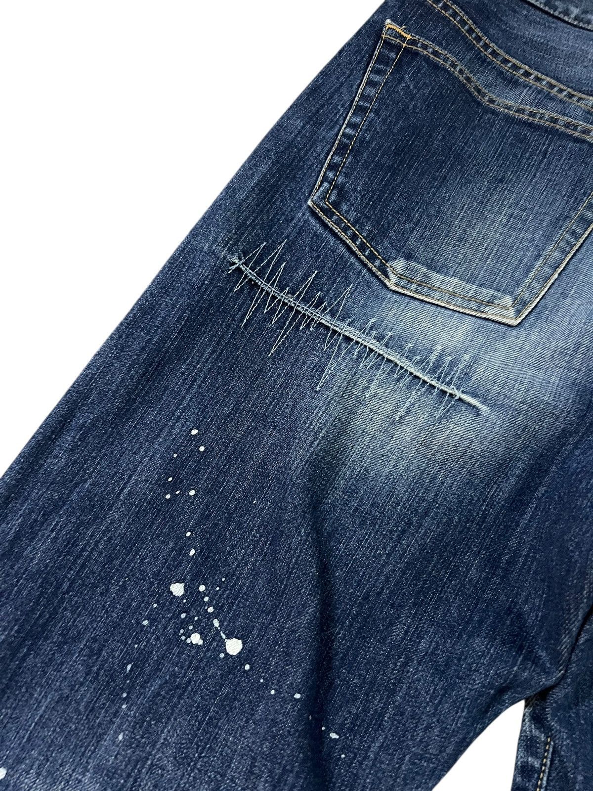 Japanese Brand Takeo Kikuchi Painted Pactwork Jean Japan Size US 33 - 21 Thumbnail