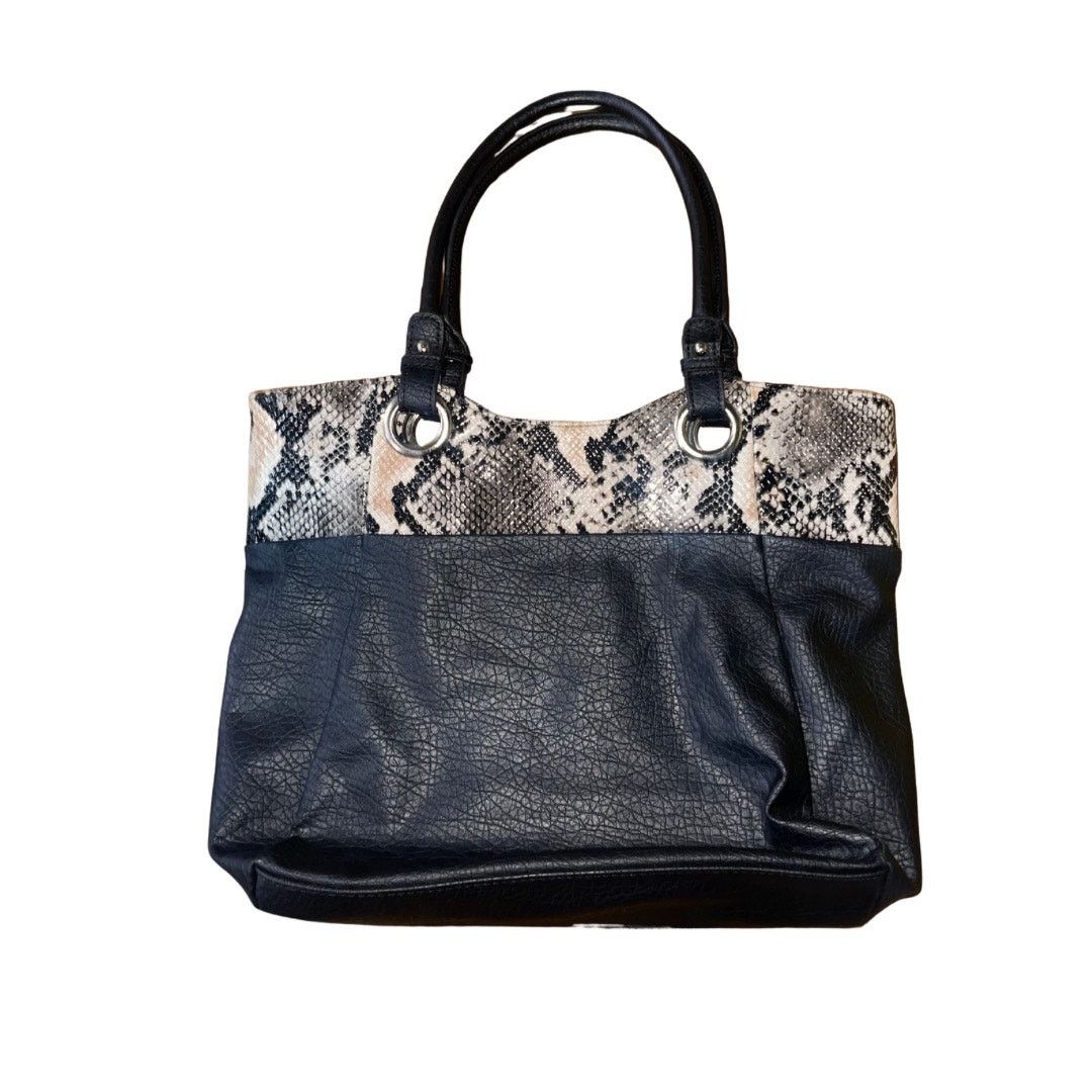 Nine West Snake Print Shoulder Handbag Top Handle Purse 90s Y2K Chic Size ONE SIZE - 2 Thumbnail