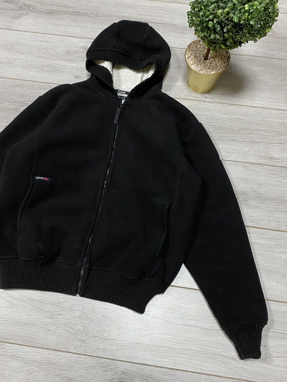 Schott Schott fleece zip big logo vintage hoodie jacket Size US L / EU 52-54 / 3 - 5 Thumbnail