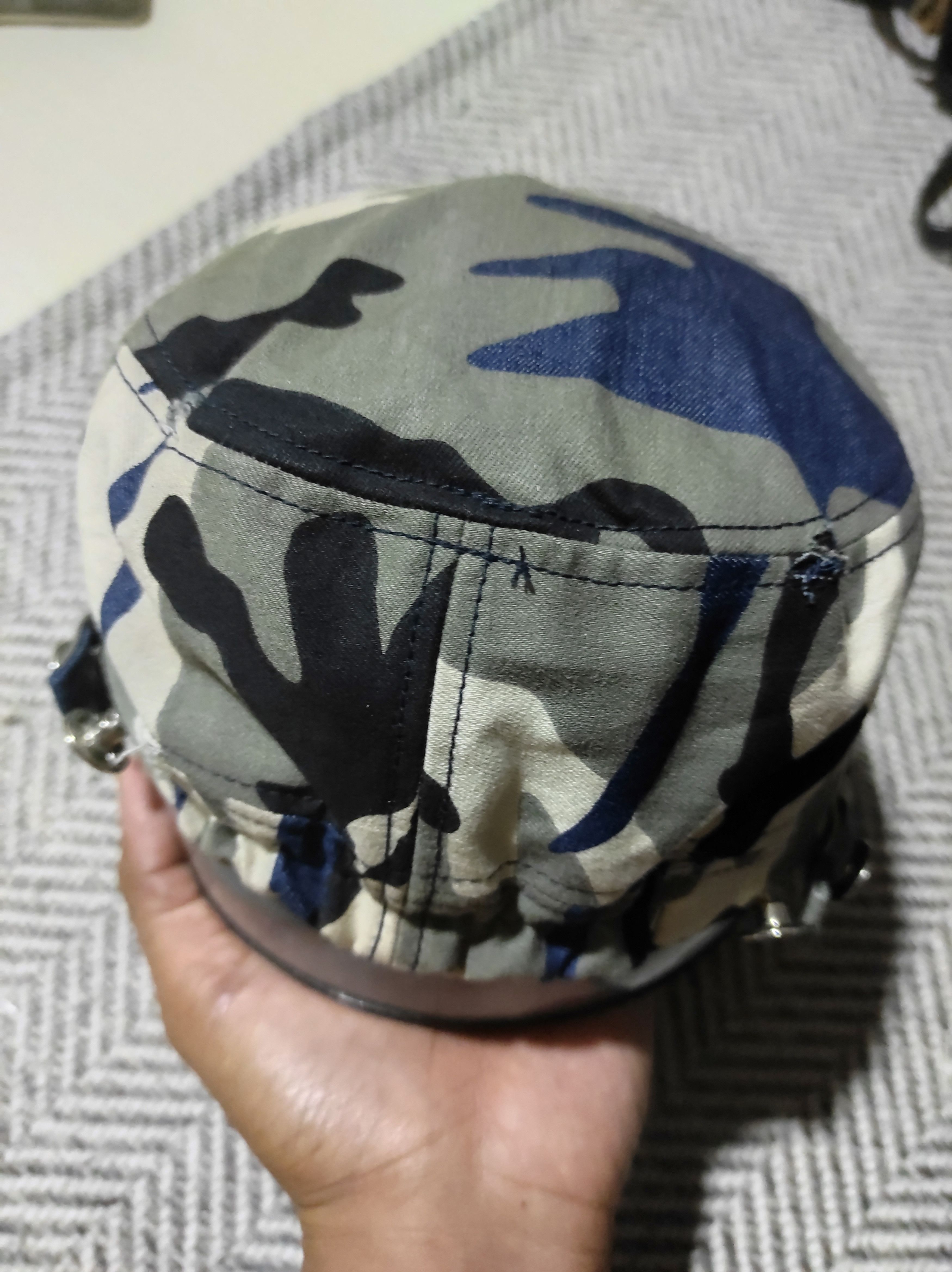 Japanese Brand Egoist Camo Distressed Studded Patrol Hat Size ONE SIZE - 5 Thumbnail