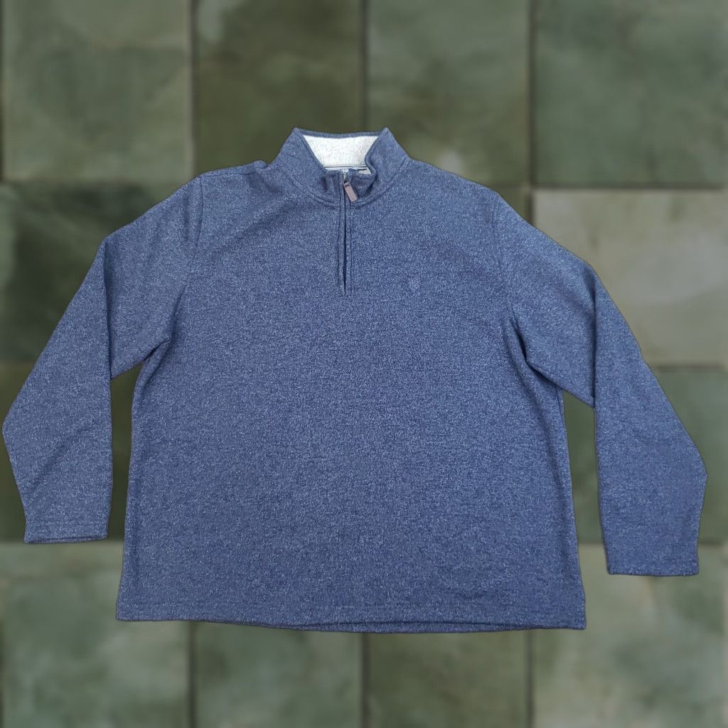 Izod IZOD Sweater Men 2XL Blue Pullover 1/4 Zip Mock Neck Long Sleeve Casual Size US XXL / EU 58 / 5 - 1 Thumbnail