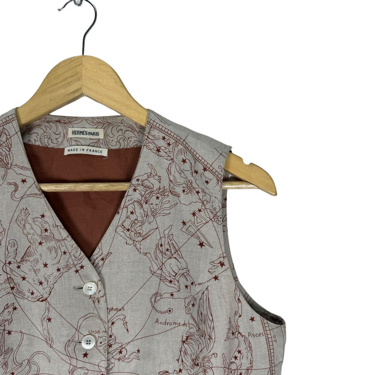 Hermes ☀️HERMES POP ART OVER PRINT BUTTON VEST Size S / US 4 / IT 40 - 3 Thumbnail