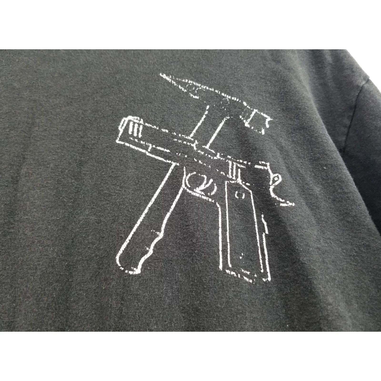 Hanes Hanes Gun T-Shirt Mens L Black The BS stops when the hammer drop Ammo Right Funny Cotton Size US L / EU 52-54 / 3 - 3 Thumbnail