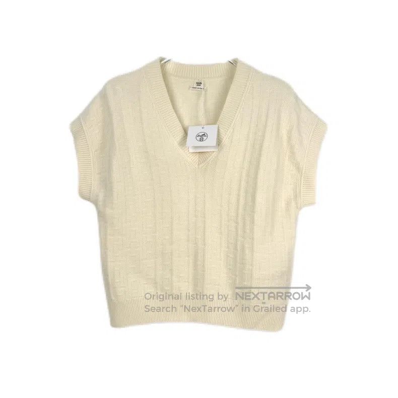 Hermes Hermes Beige Wool Printed Knit Vest Size XS / US 0-2 / IT 36-38 - 1 Thumbnail