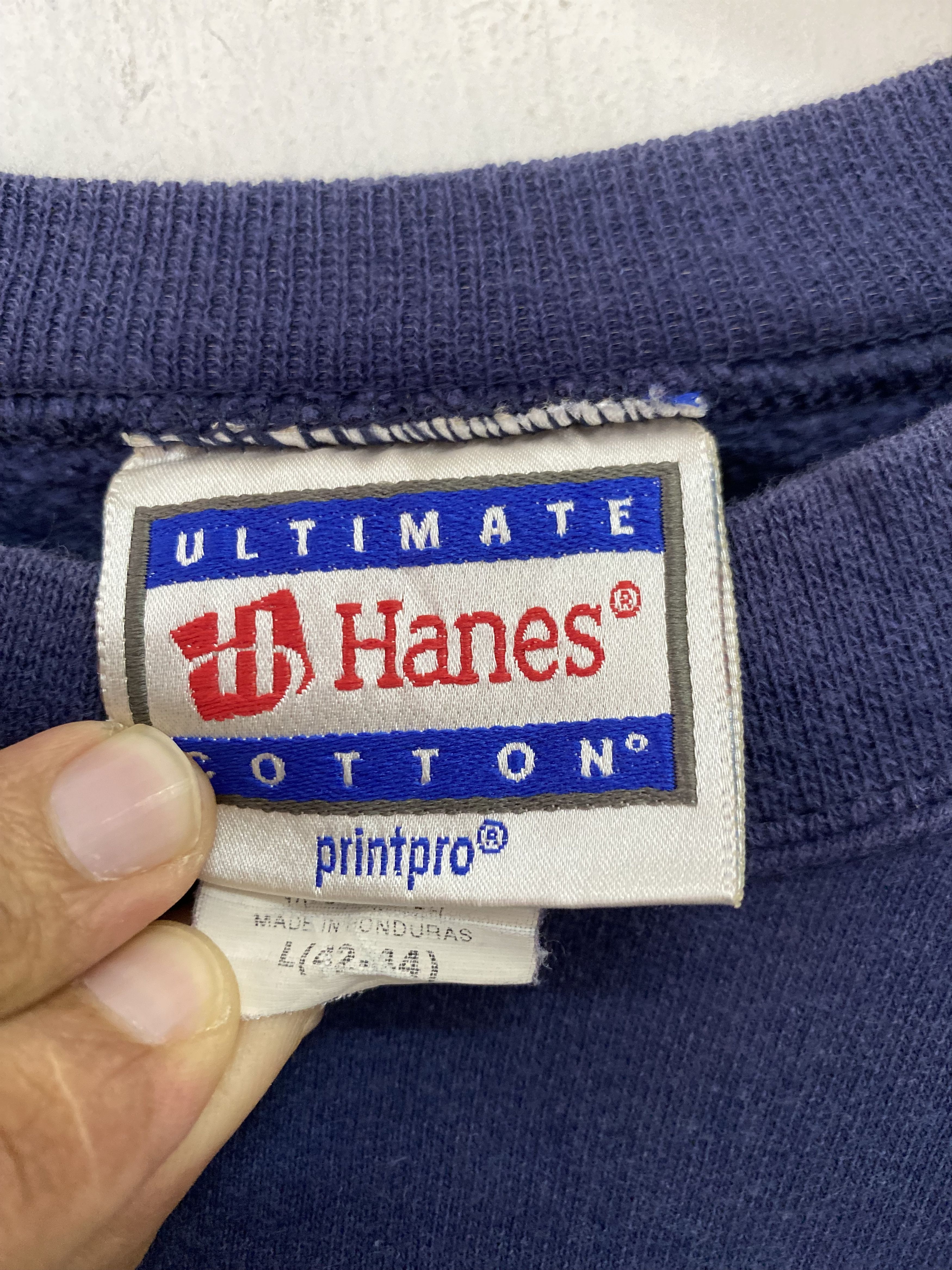 Hanes × Vintage Vintage Keep Calm & Follow Sweatshirt Large Size Navy Blue Size US L / EU 52-54 / 3 - 6 Thumbnail