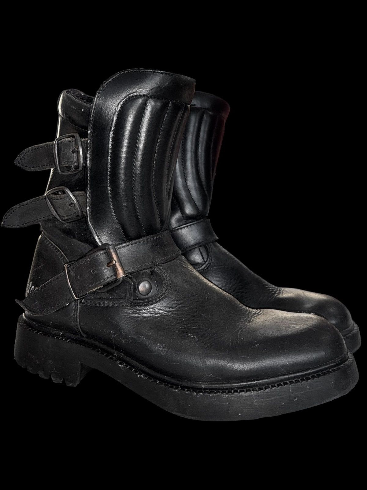 Other Vintage Black Leather Motorcycle Patrol Boots Size US 8 / EU 41 - 1 Thumbnail