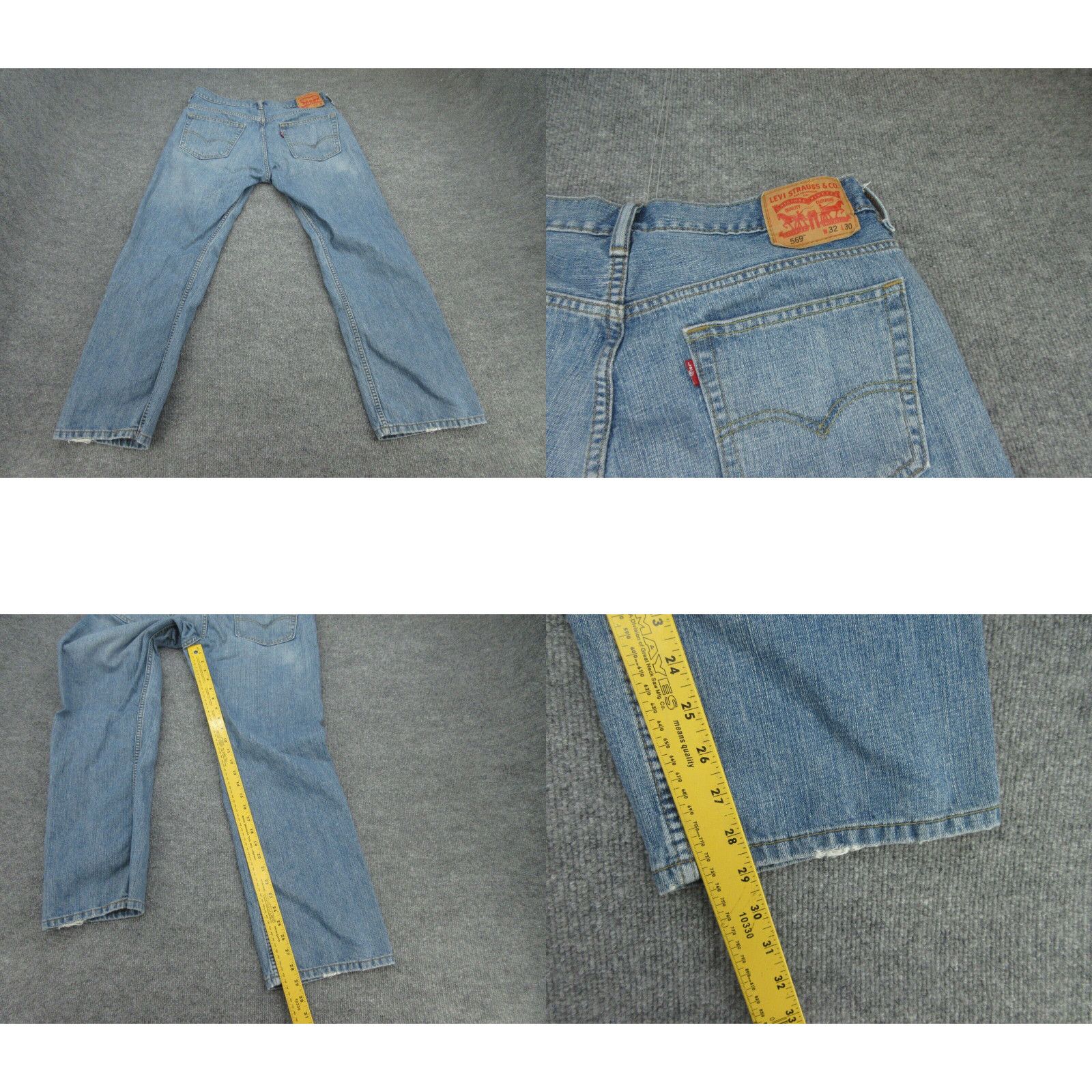 Levi's Levis Jeans Mens 32x30 Blue 569 Size US 32 / EU 48 - 4 Thumbnail