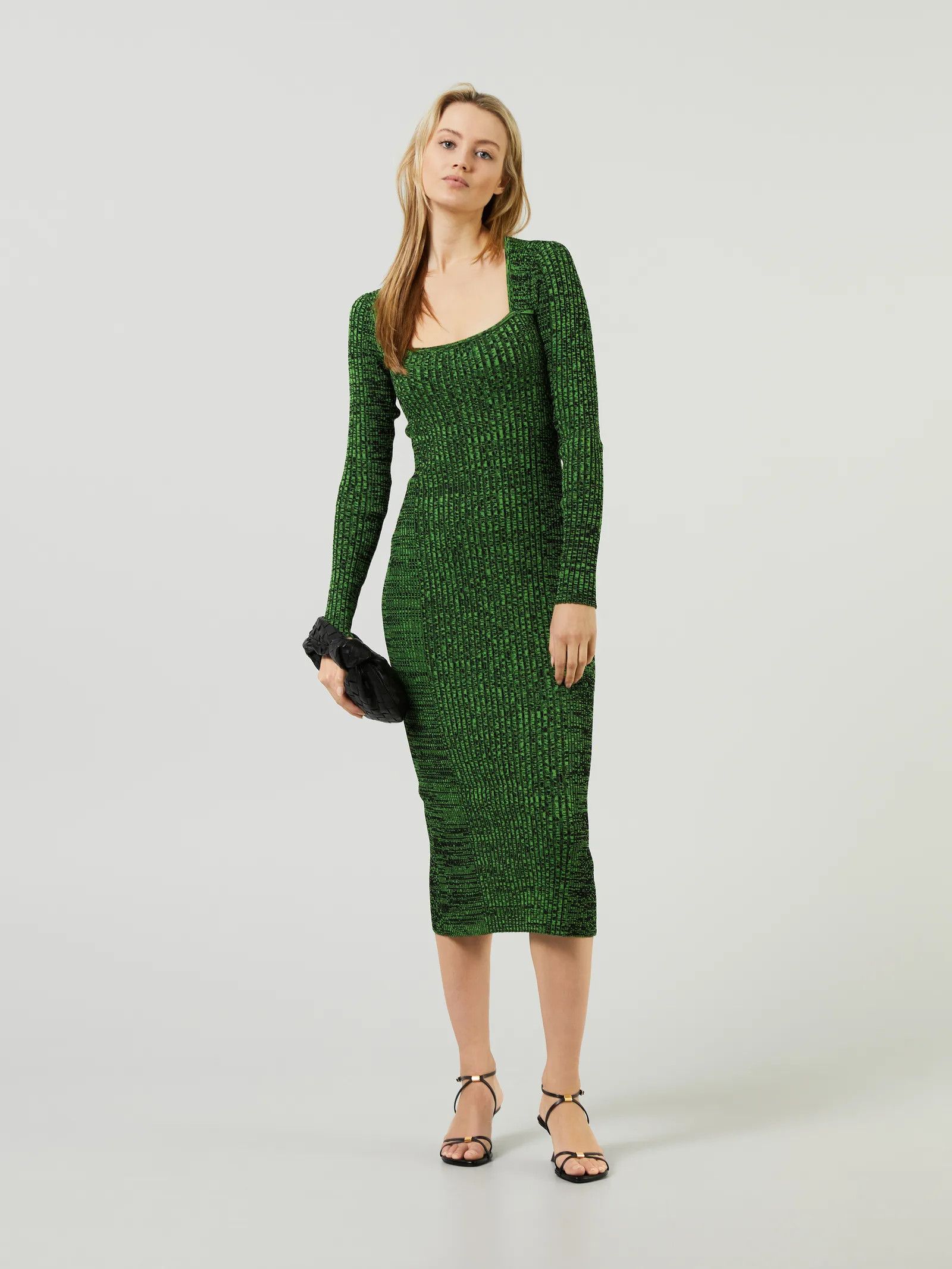 Ganni Ganni Green melange Midi dress Dress | Grailed