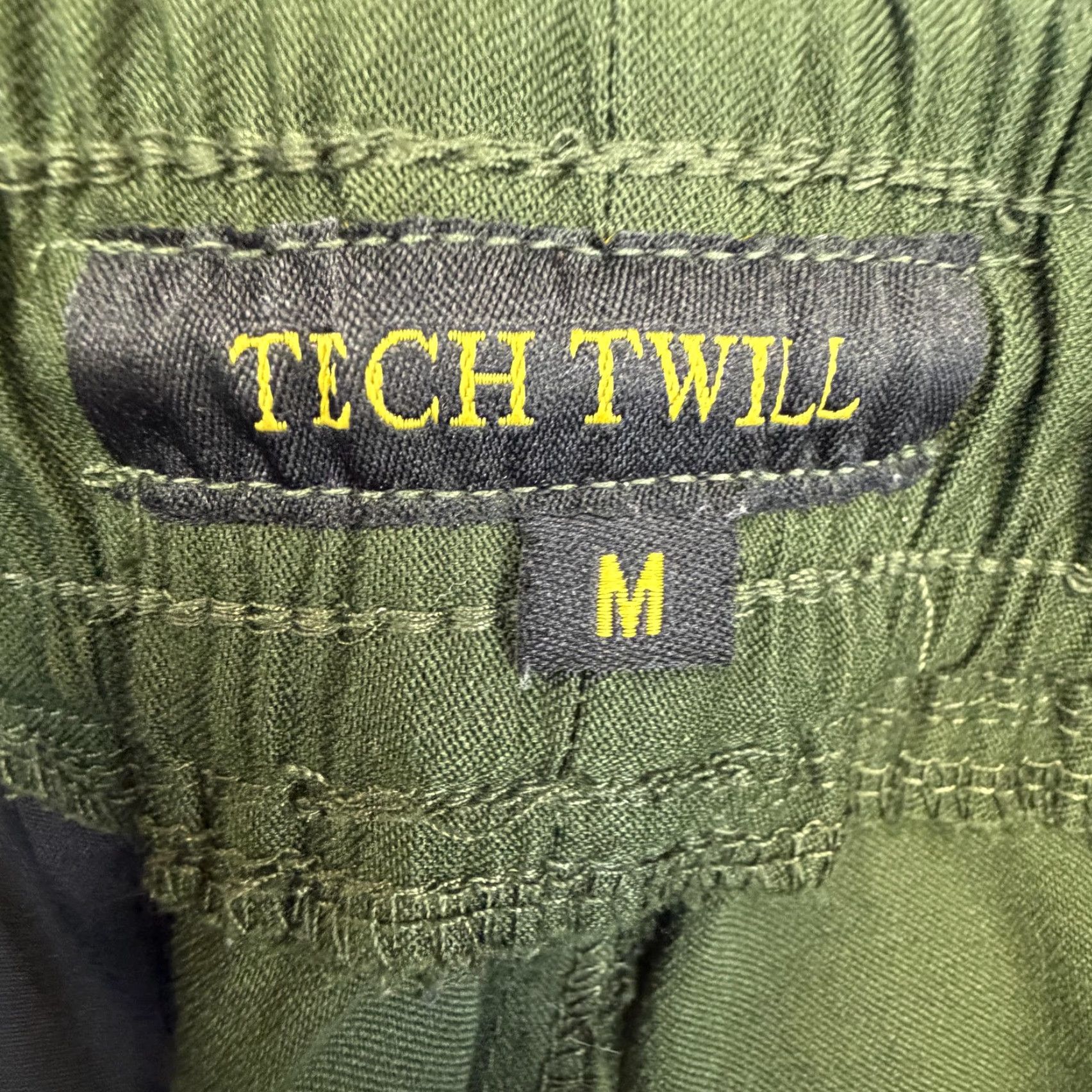 Vintage TECH TWILL Cargo Shorts Mens Medium Green Elastic Drawstring Pockets Casual Size US 31 - 4 Thumbnail