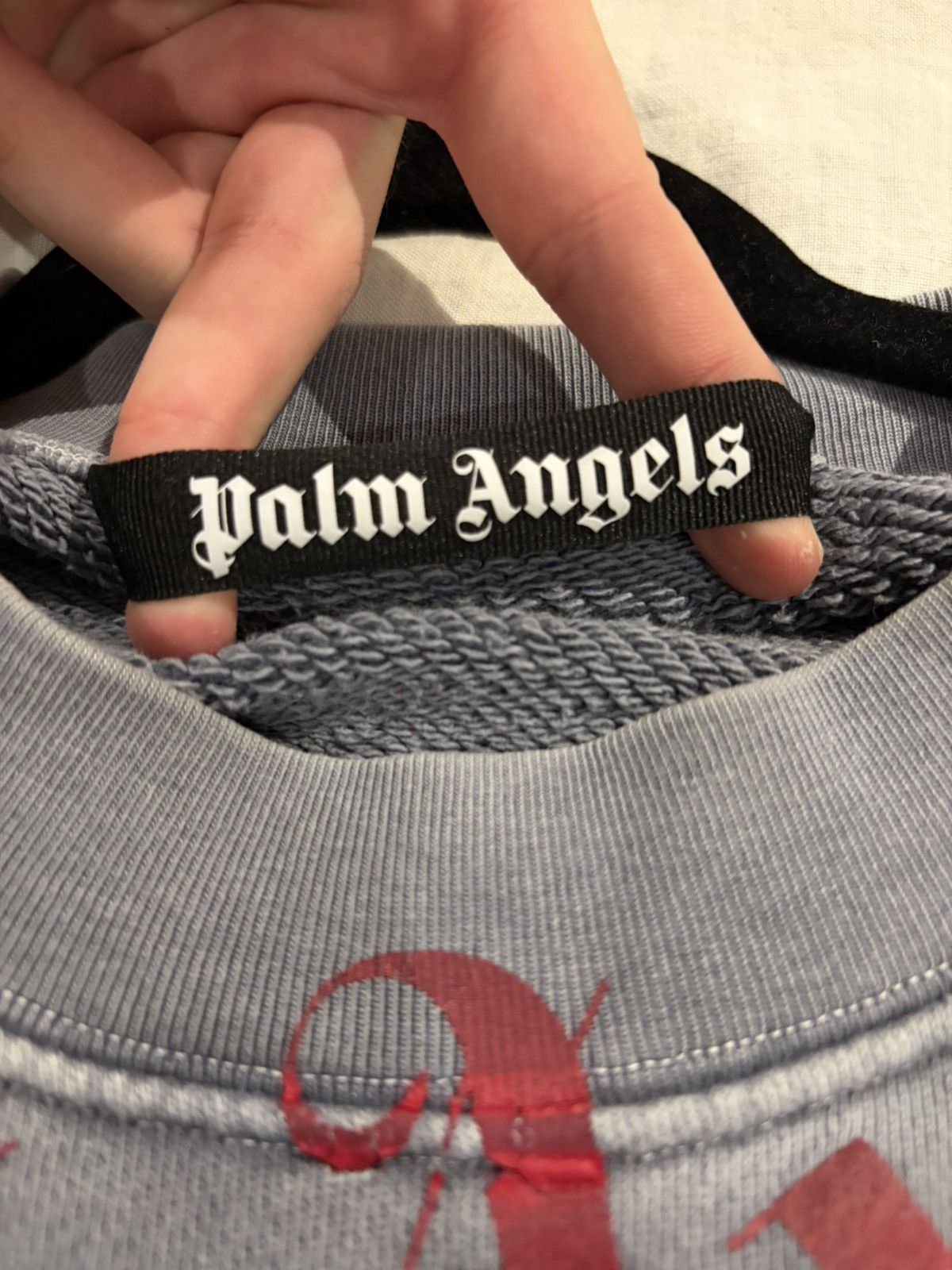 Palm Angels Palm Angels Grey Logo Crewneck Sweatshirt (Oversized Fit) Size US L / EU 52-54 / 3 - 6 Thumbnail