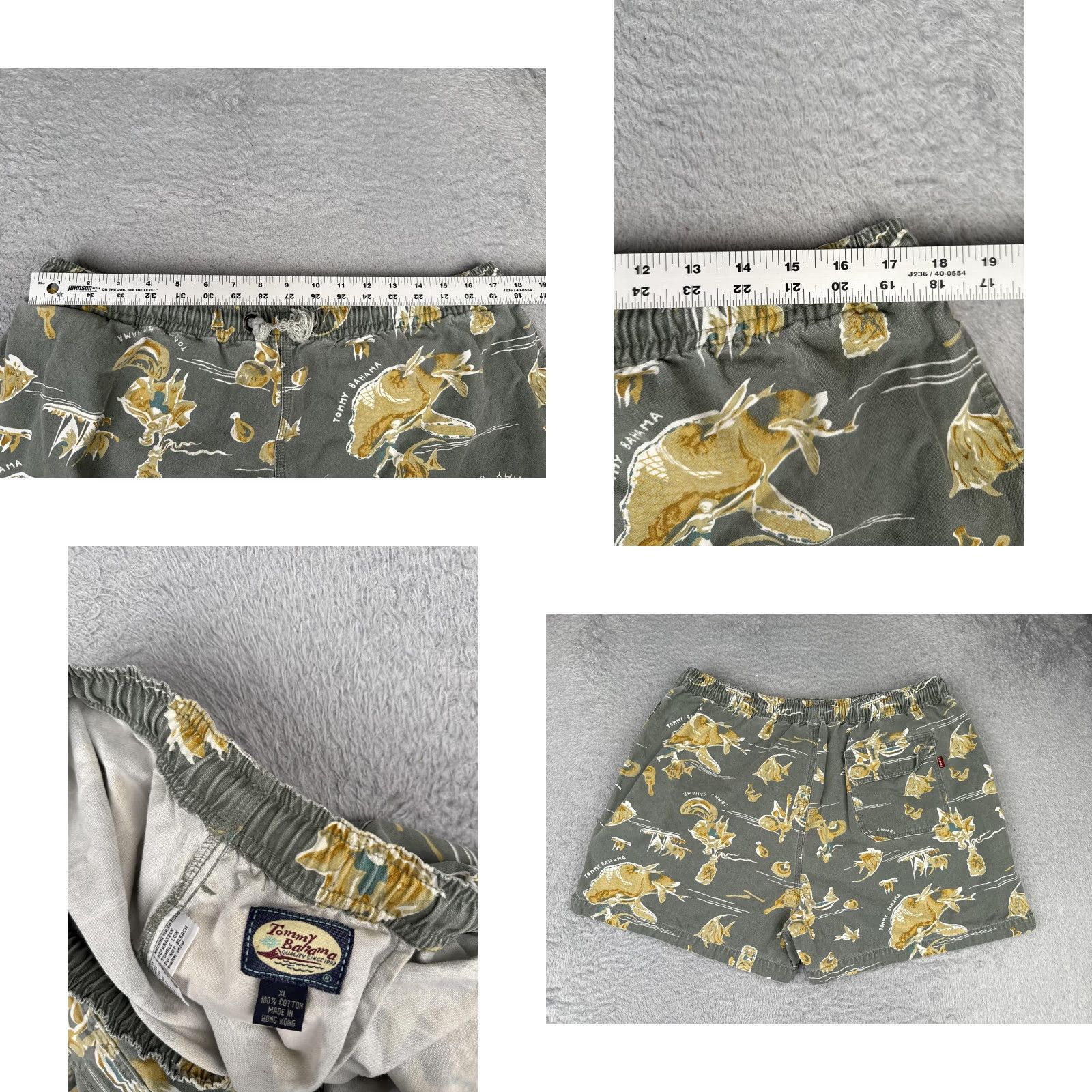 Tommy Bahama VINTAGE Tommy Bahama Shorts Mens XL Green Relax Tropical Fish Print Drawstring Hawaiian Size US 36 / EU 52 - 8 Thumbnail