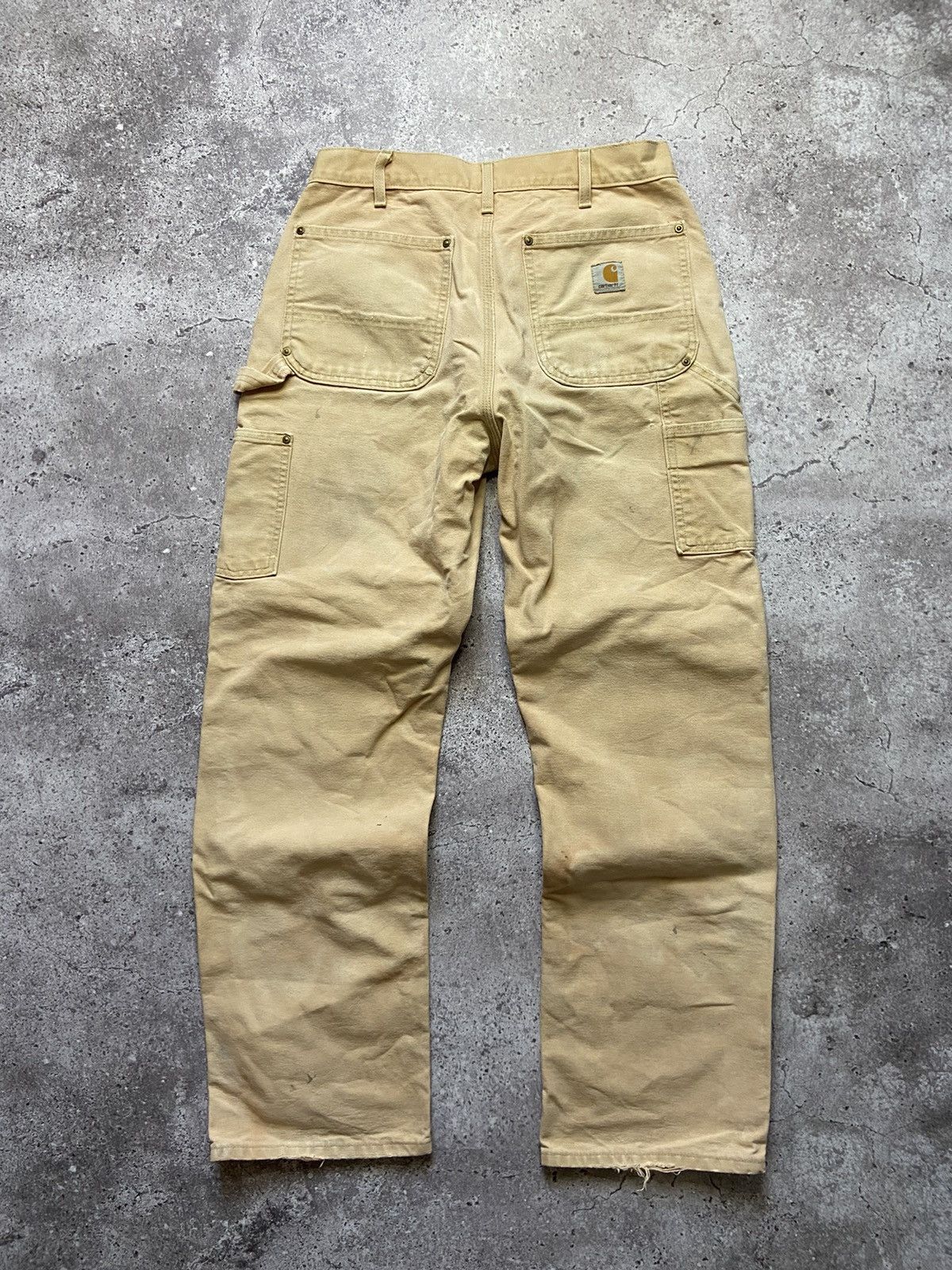 Carhartt Vintage 90s Carhartt Faded Beige Work Hype Baggy Jeans Size US 31 - 1 Thumbnail