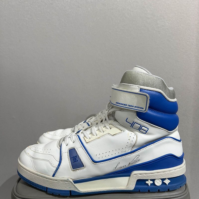 Louis Vuitton Louis Vuitton Trainer Blue and White High-Top Sneakers 0079 Size US 8.5 / EU 41-42 - 1 Thumbnail