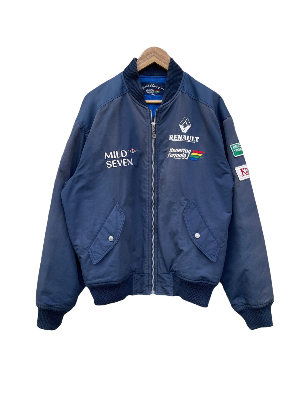 Benetton × Vintage Vintage Benetton Formula 1 Word Champion Bomber Jacket Size US L / EU 52-54 / 3 - 4 Thumbnail
