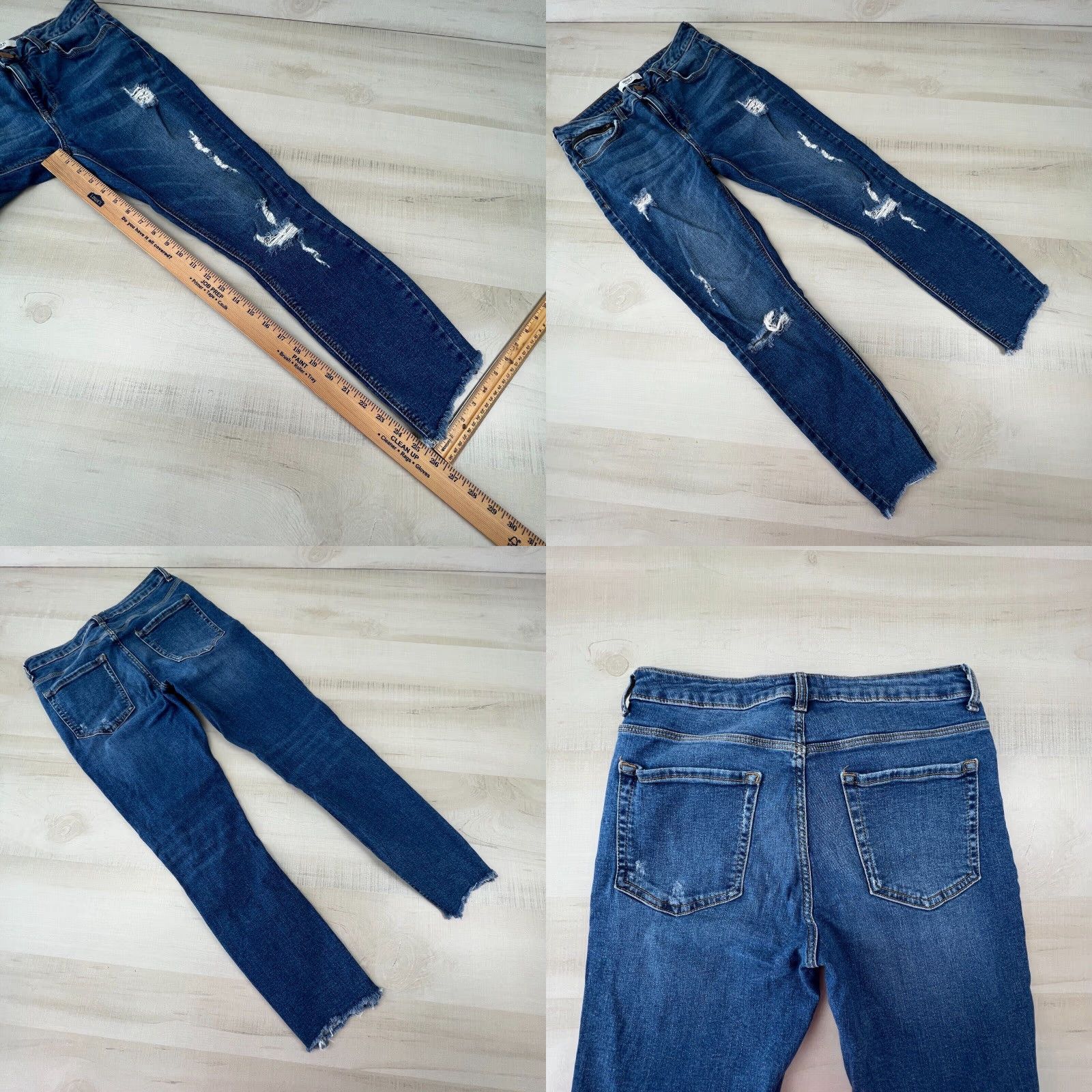 Forever 21 Forever 21 Womens 27 Medium Wash Skinny Jeans Distressed Denim Mid Rise Stretch Size 27" / US 4 / IT 40 - 8 Thumbnail