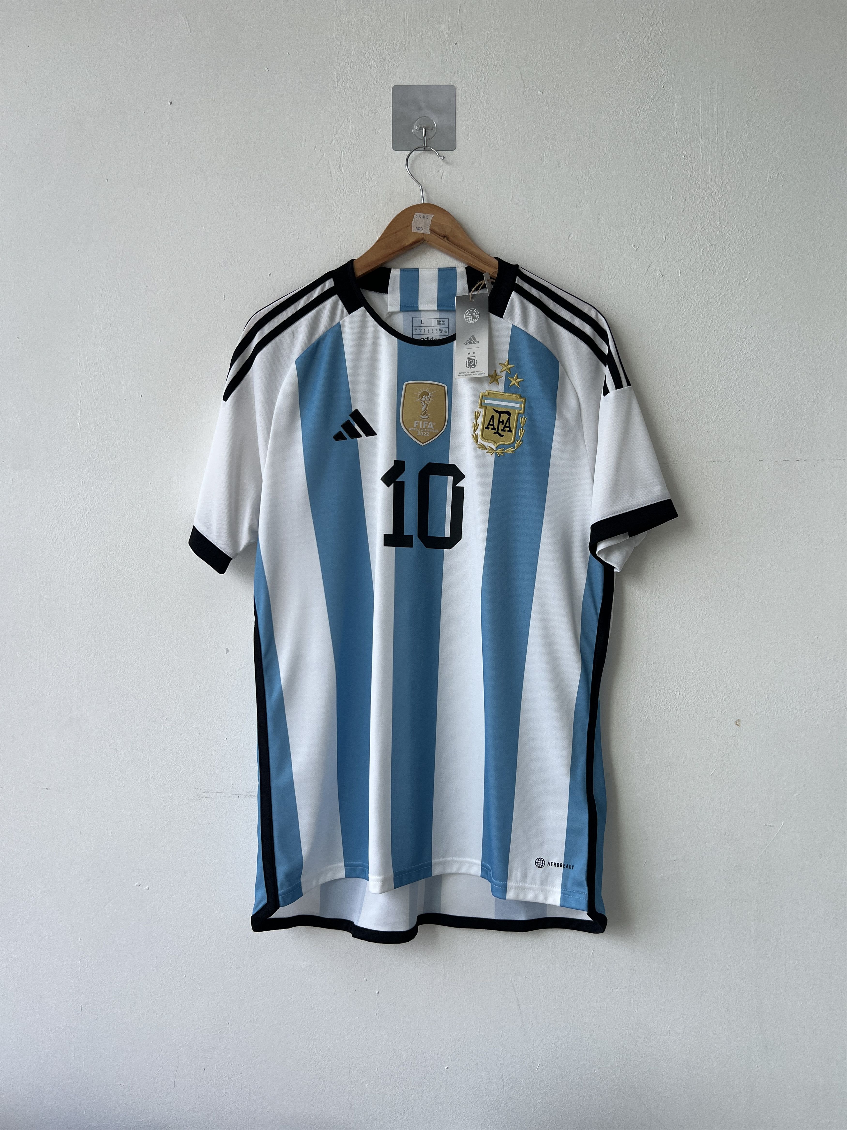 Adidas (L) Argentina 2022-24 Home Kit Messi #10 (NEW) Size US L / EU 52-54 / 3 - 2 Thumbnail