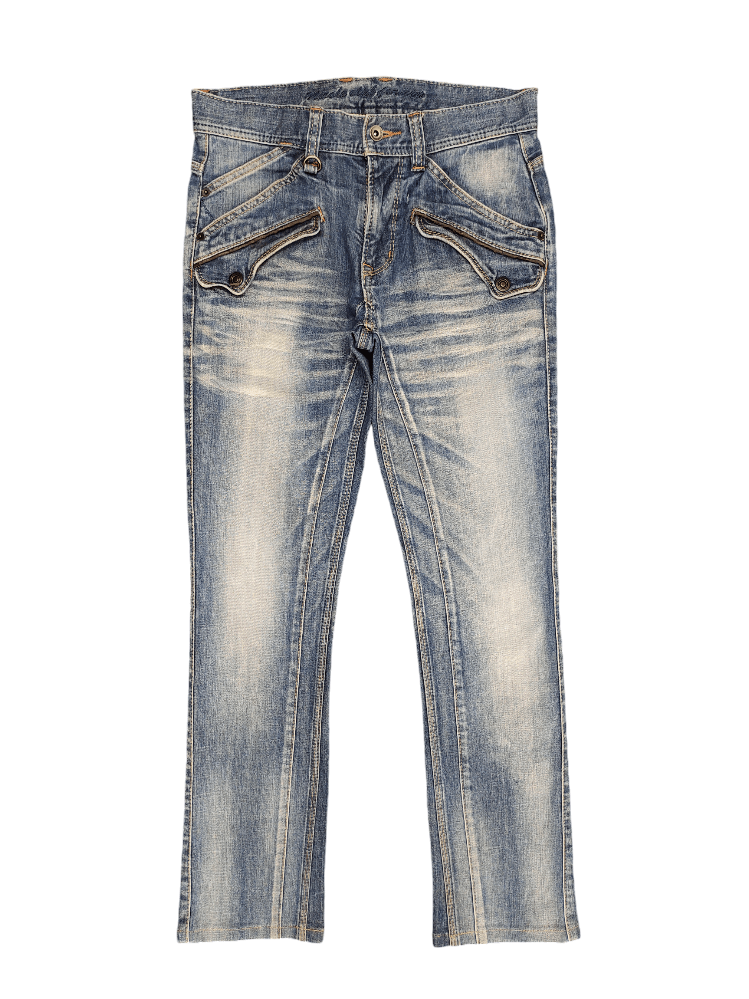 Nicole Club 2000s Nicole Club Spiral Cut Clawmark Faded Denim Jeans Size US 30 / EU 46 - 1 Thumbnail