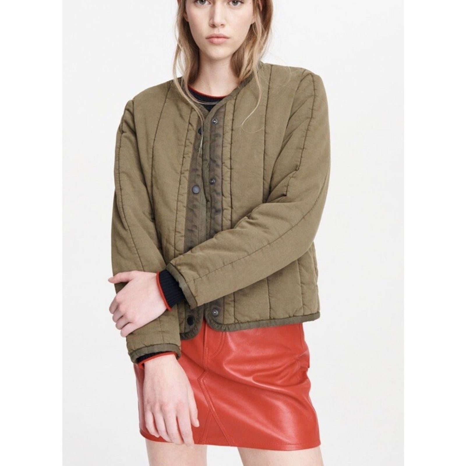 Rag & Bone Rag & Bone Woman Cotton Canvas Jacket Army Green S A003039 Size S / US 4 / IT 40 - 1 Thumbnail