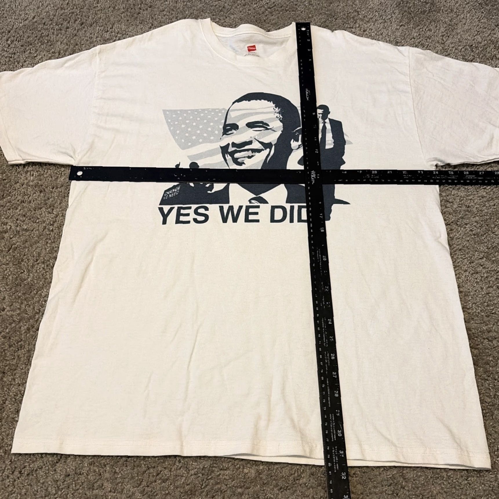 Hanes VINTAGE Obama Yes We Did Hanes T-Shirt XL White Mens XL Size US XL / EU 56 / 4 - 5 Thumbnail