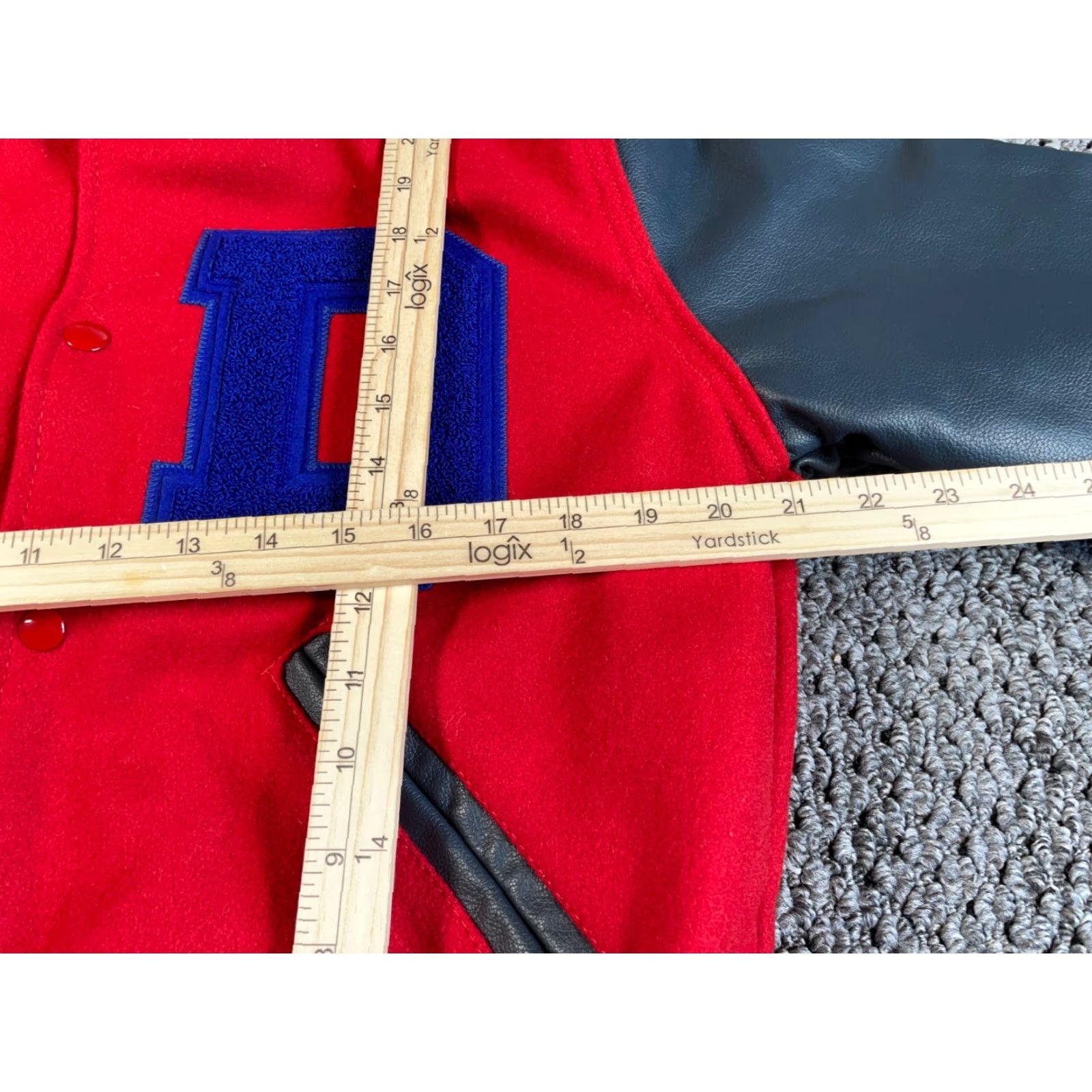 Holloway VINTAGE Holloway Varsity Jacket Shirt XS Red Gray Wool Leather USA Made Men Size US XS / EU 42 / 0 - 7 Thumbnail