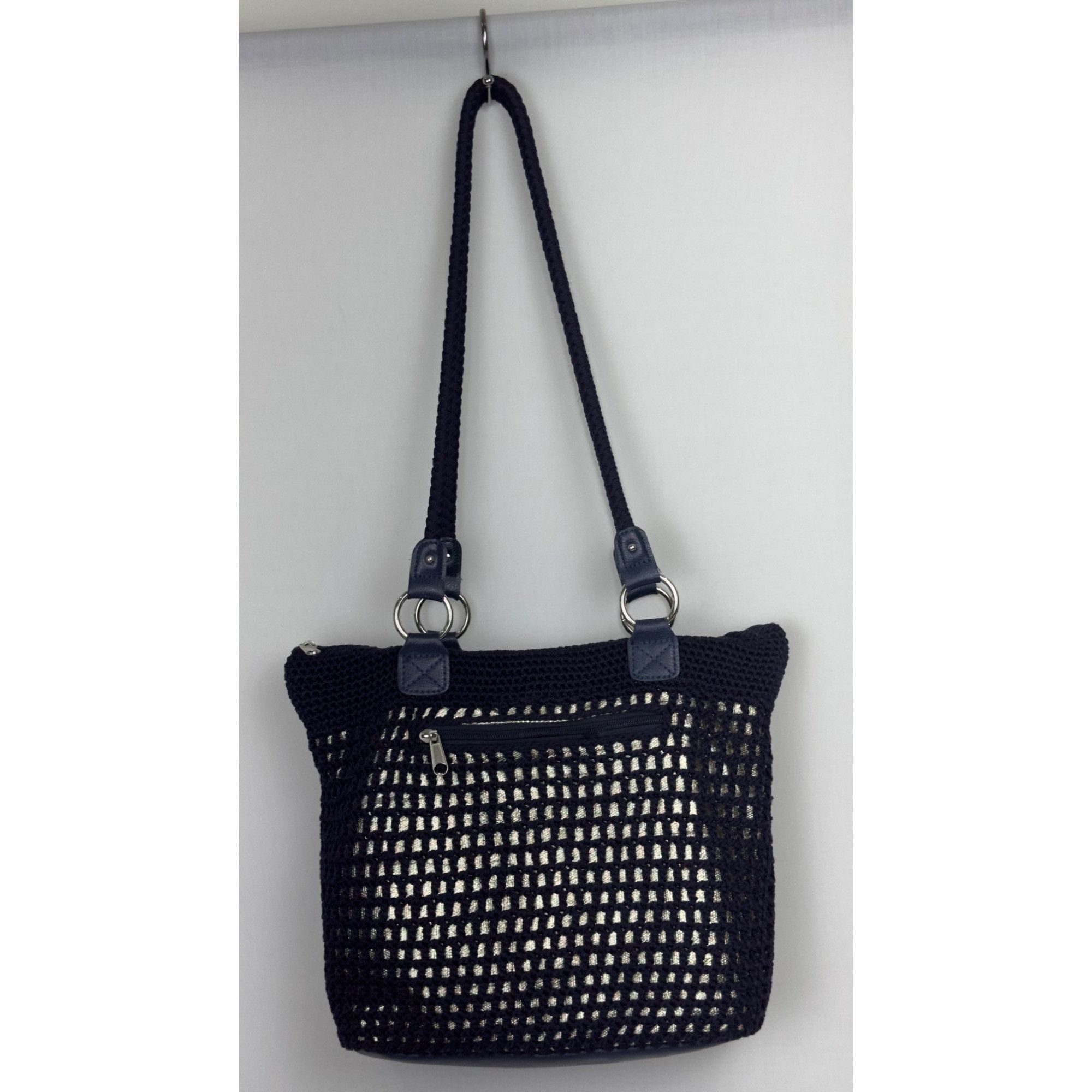 The Sak The Sak Navy Crochet Tote Bag With Zipper Pocket & Shoulder Size ONE SIZE - 1 Thumbnail