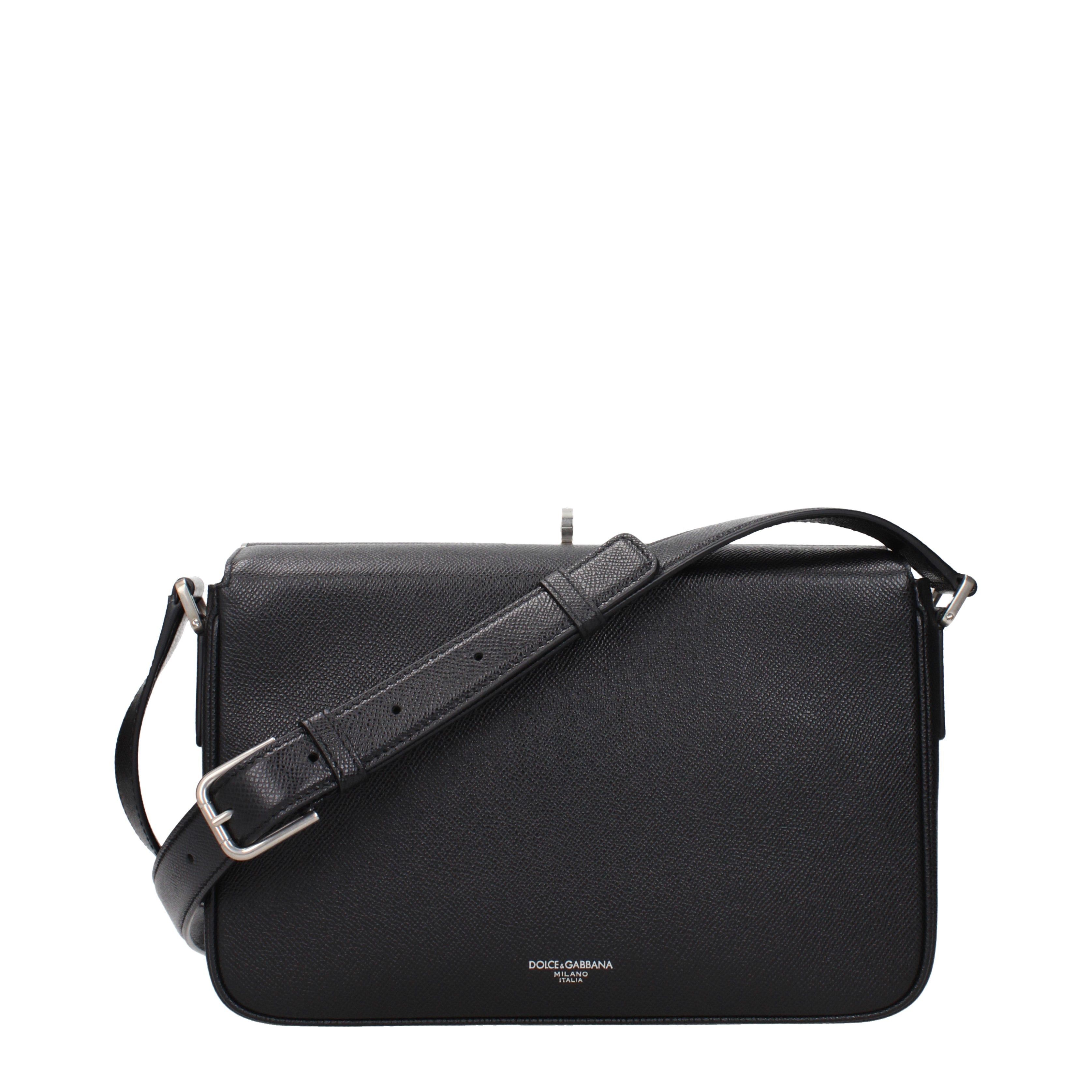 Dolce & Gabbana Dolce&Gabbana Crossbody Bags Men Leather Black Size ONE SIZE - 1 Thumbnail