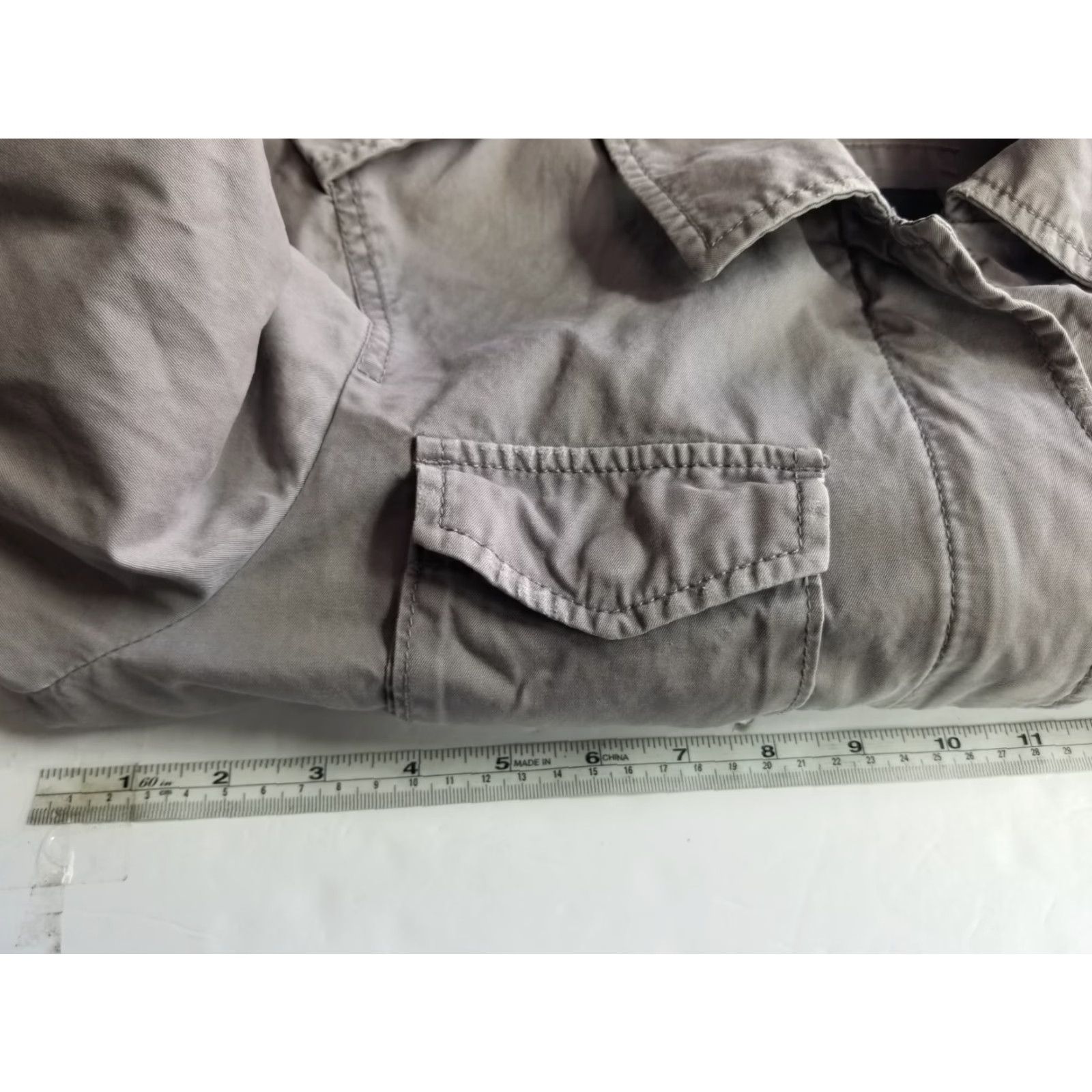 Banana Republic Banana Republic Jacket Womens Medium Denim Zip Casual Pockets Button Gray Size M / US 6-8 / IT 42-44 - 3 Thumbnail