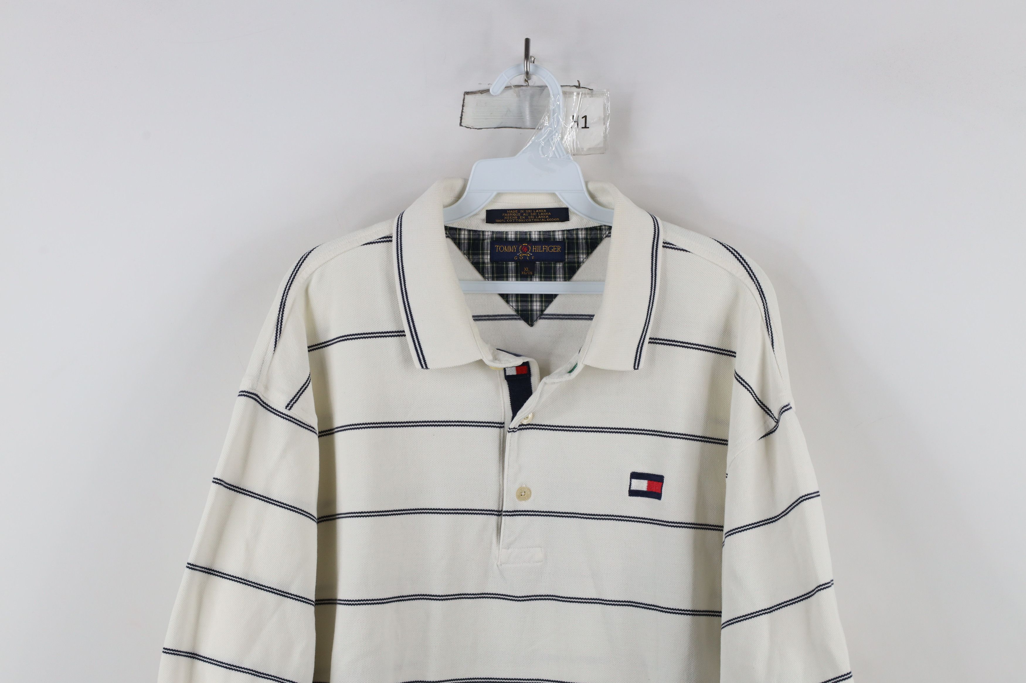 Tommy Hilfiger × Vintage Vintage Tommy Hilfiger Golf Logo Striped Collared Polo Shirt Size US XL / EU 56 / 4 - 2 Thumbnail
