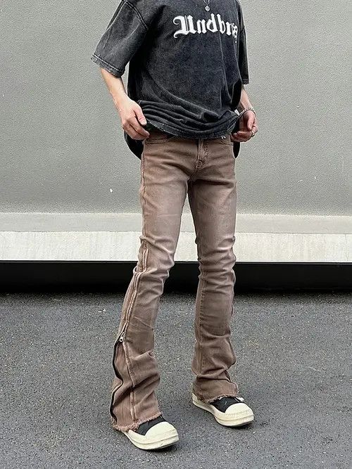VIBE punk zipper flared jeans Size US 32 / EU 48 - 5 Thumbnail