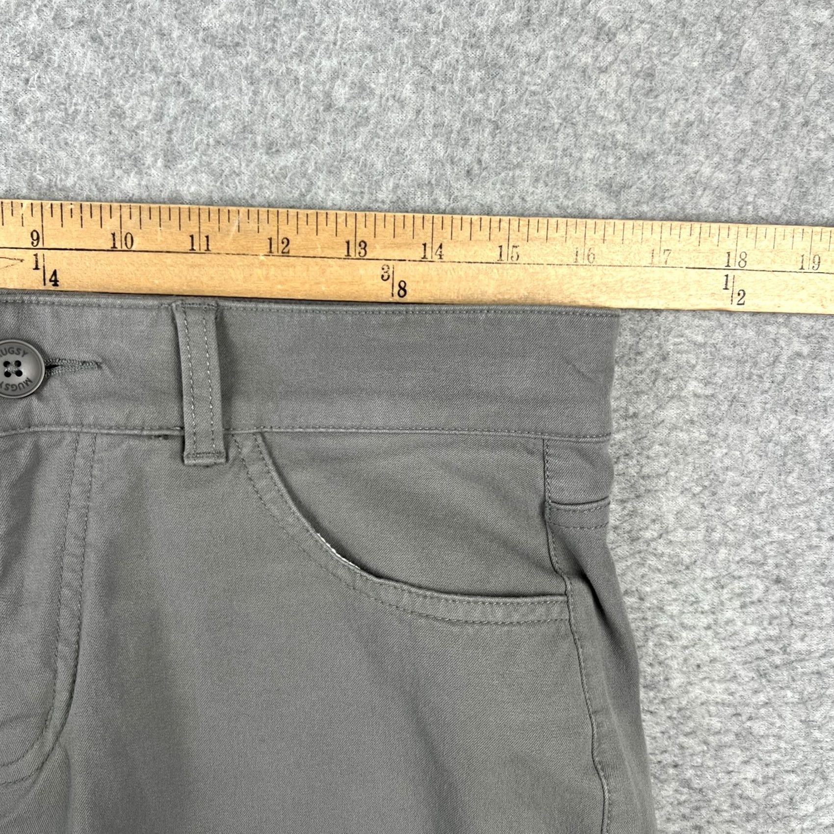 Vintage Mugsy Damens Chino Shorts Mens 30x7 Grey Cotton Stretch Flat Front Size US 30 / EU 46 - 5 Thumbnail