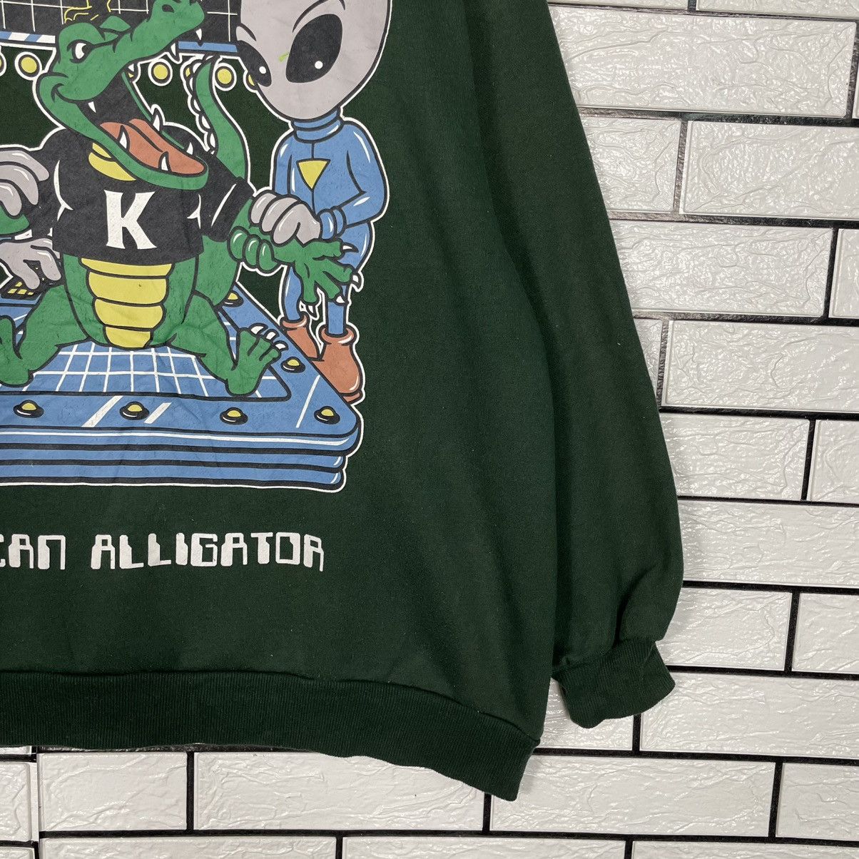Japanese Brand Scan Alligator Green Crewneck Sweatshirt Size US L / EU 52-54 / 3 - 4 Thumbnail