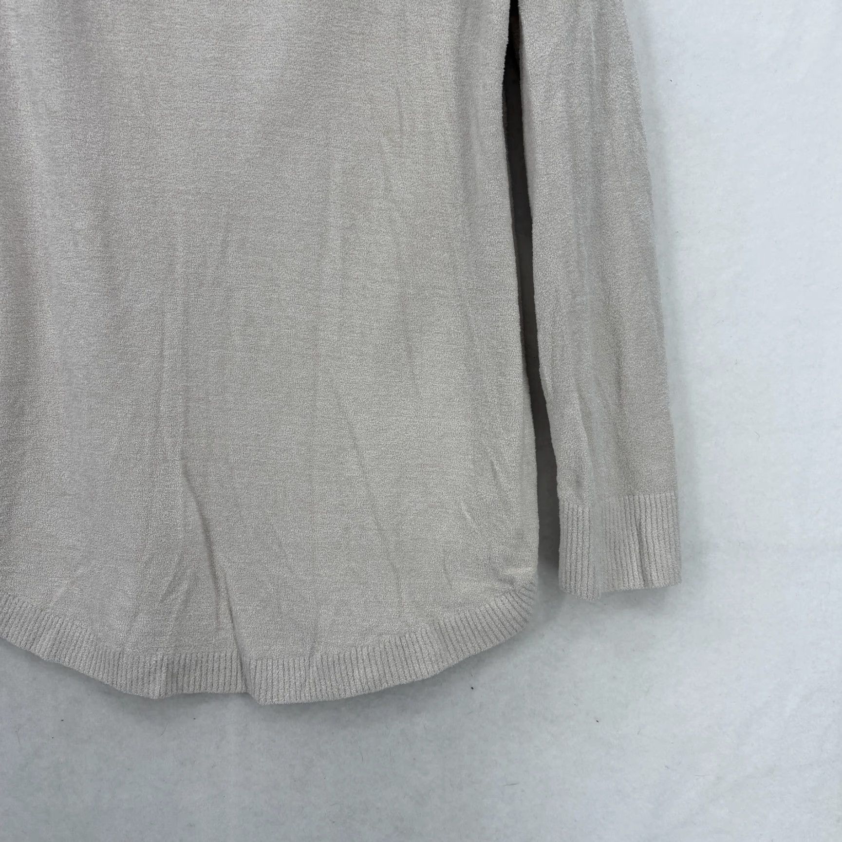 Vintage Barefoot Dreams Sweater Tunic Womens Medium Beige CozyChic Ultra Lite Cowl Neck Size M / US 6-8 / IT 42-44 - 3 Thumbnail