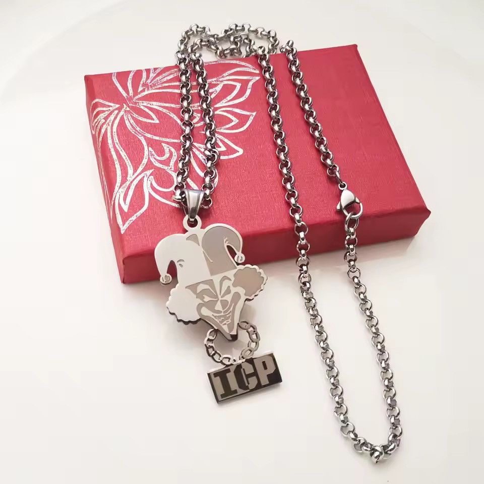 Jewelry Punk Gothic Stainless Steel Clown Pendant Necklace Chain Size ONE SIZE - 3 Thumbnail