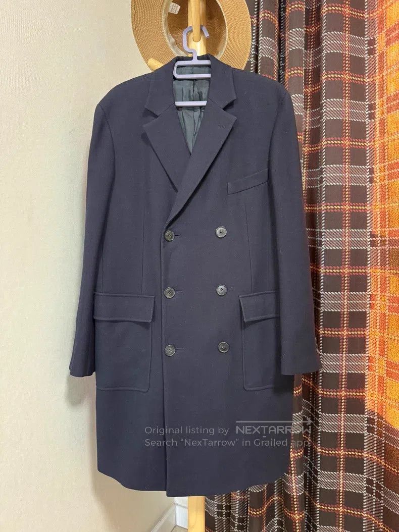 Hermes Trench coat 100% wool dark blue