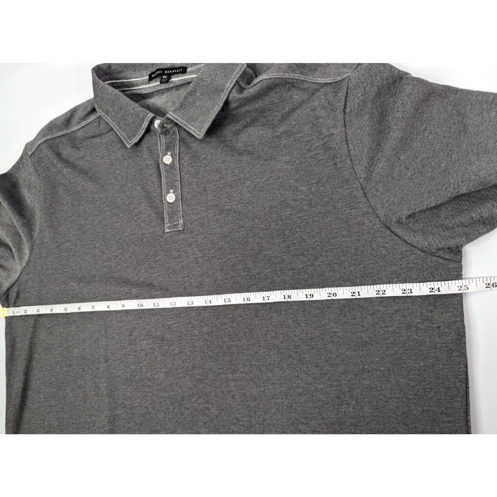 Vintage Robert Barakett Polo Shirt Men's 2XL Grey Short Sleeve Casual Polo Shirt Regular Fit Chest 41 in Cotton Polyester Solid Beach, Golf, Walking Mens Size US XXL / EU 58 / 5 - 6 Thumbnail