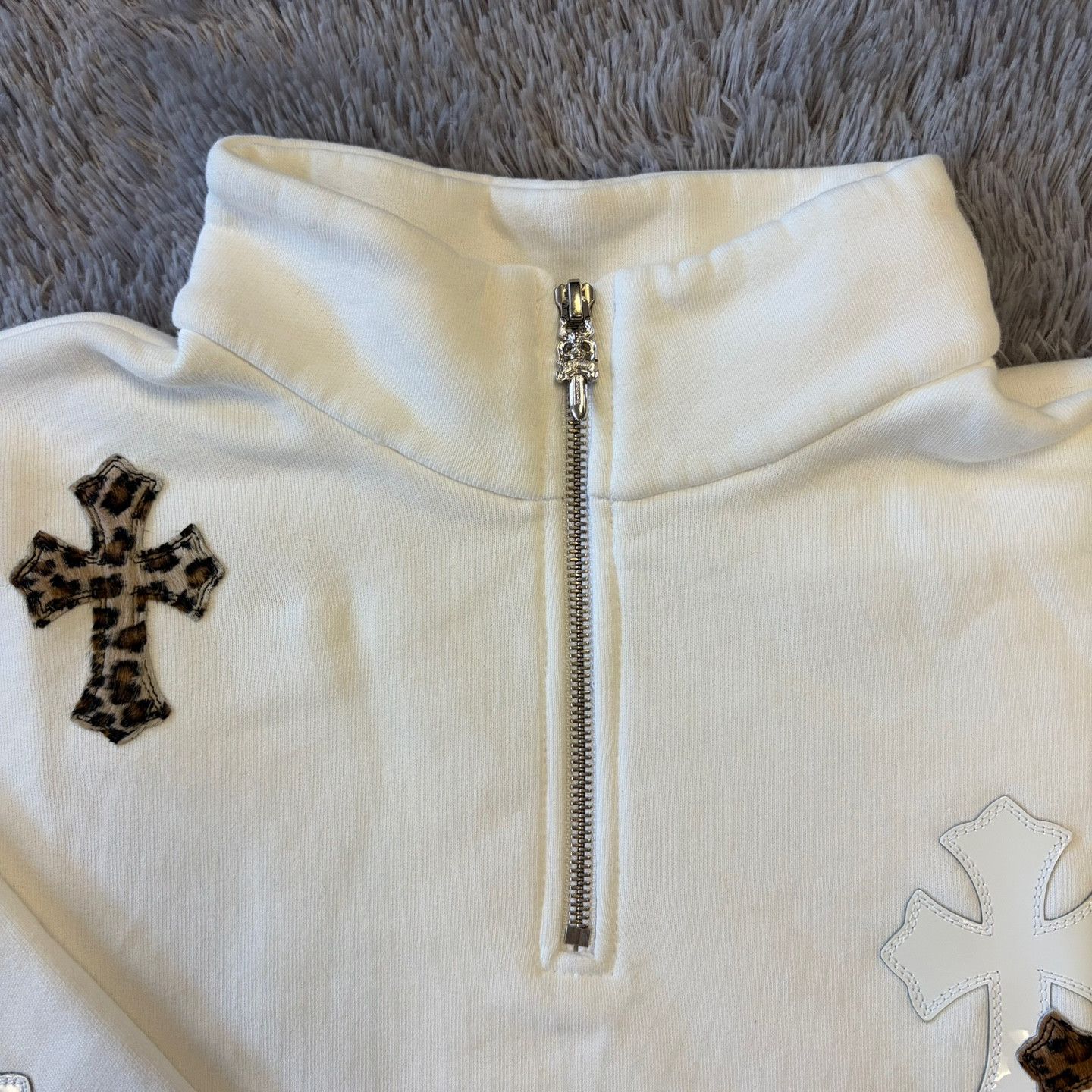 Chrome Hearts CHROME HEARTS CHEETAH WHITE PATCH QUARTER ZIP Size S Size US S / EU 44-46 / 1 - 2 Thumbnail