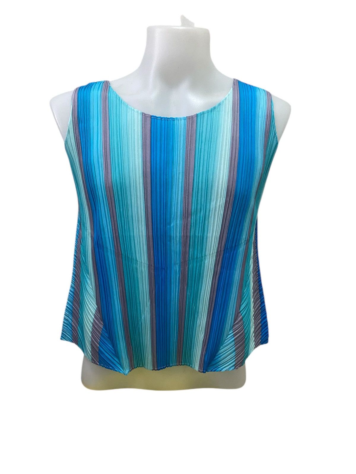 Pleats Please Issey Miyake PLEATS PLEASE Gradation Striped 3/4 Sleeve Top Size 3 Size M / US 6-8 / IT 42-44 - 1 Thumbnail