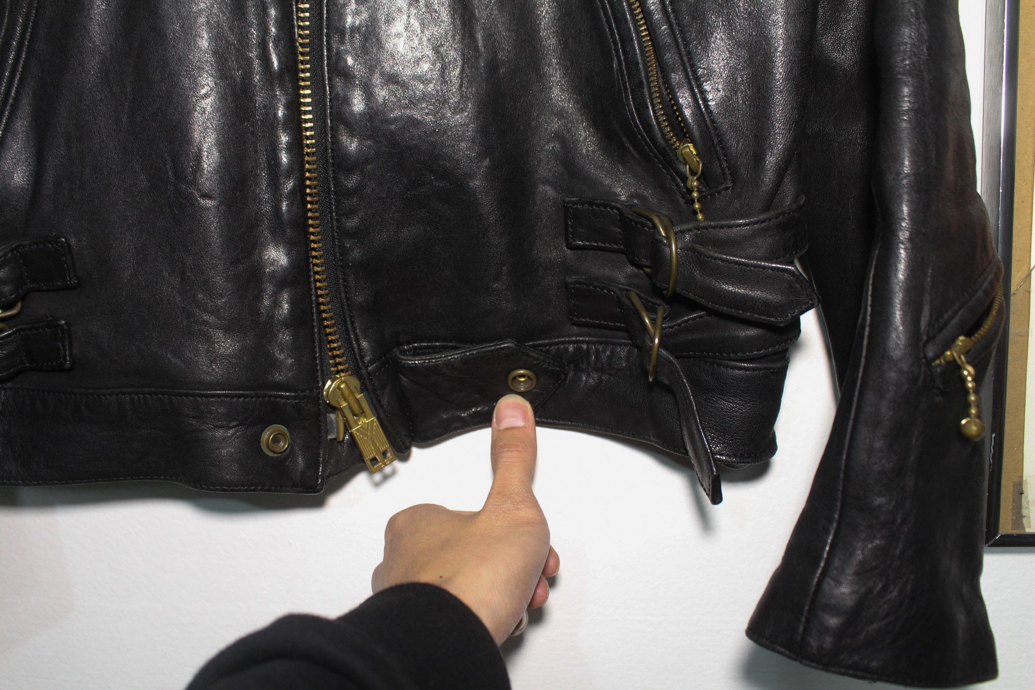 Blackmeans Collared Moto Heavy Leather Jacket - Size 3 Size US M / EU 48-50 / 2 - 3 Thumbnail