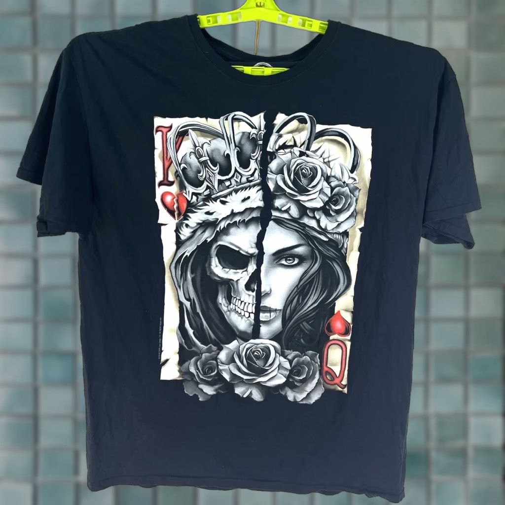 Vintage Dom Clothing T-Shirt King And Queen Of Hearts Adult XL Black Size US XL / EU 56 / 4 - 1 Thumbnail