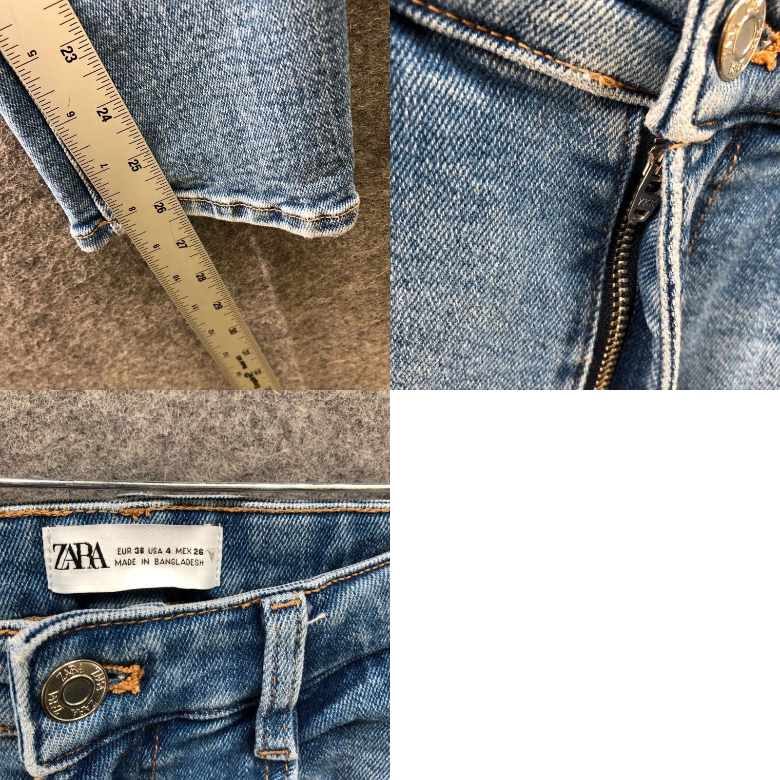 Zara Zara Jeans Womens 4 Blue Light Wash High Rise Skinny Stretch Denim 5-Pocket Inseam 26in Size 27" / US 4 / IT 40 - 8 Thumbnail