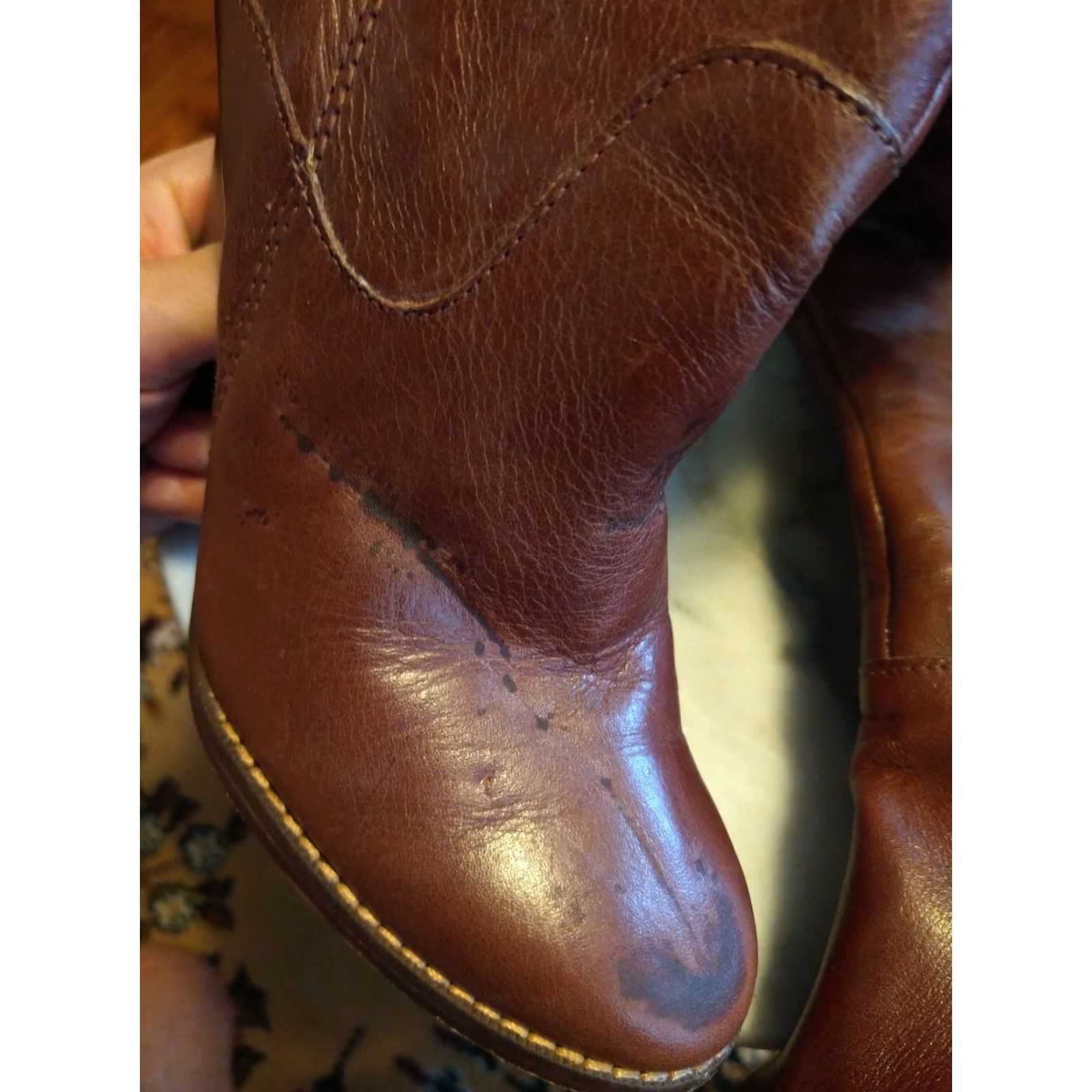 Vintage Audrey Brooke Boots Women's Long High Boot Brown Leather Size 6m, Leather Upper, Leather Outsole, Biker Style, - Mens/Womens? Size US 6 / IT 36 - 3 Thumbnail