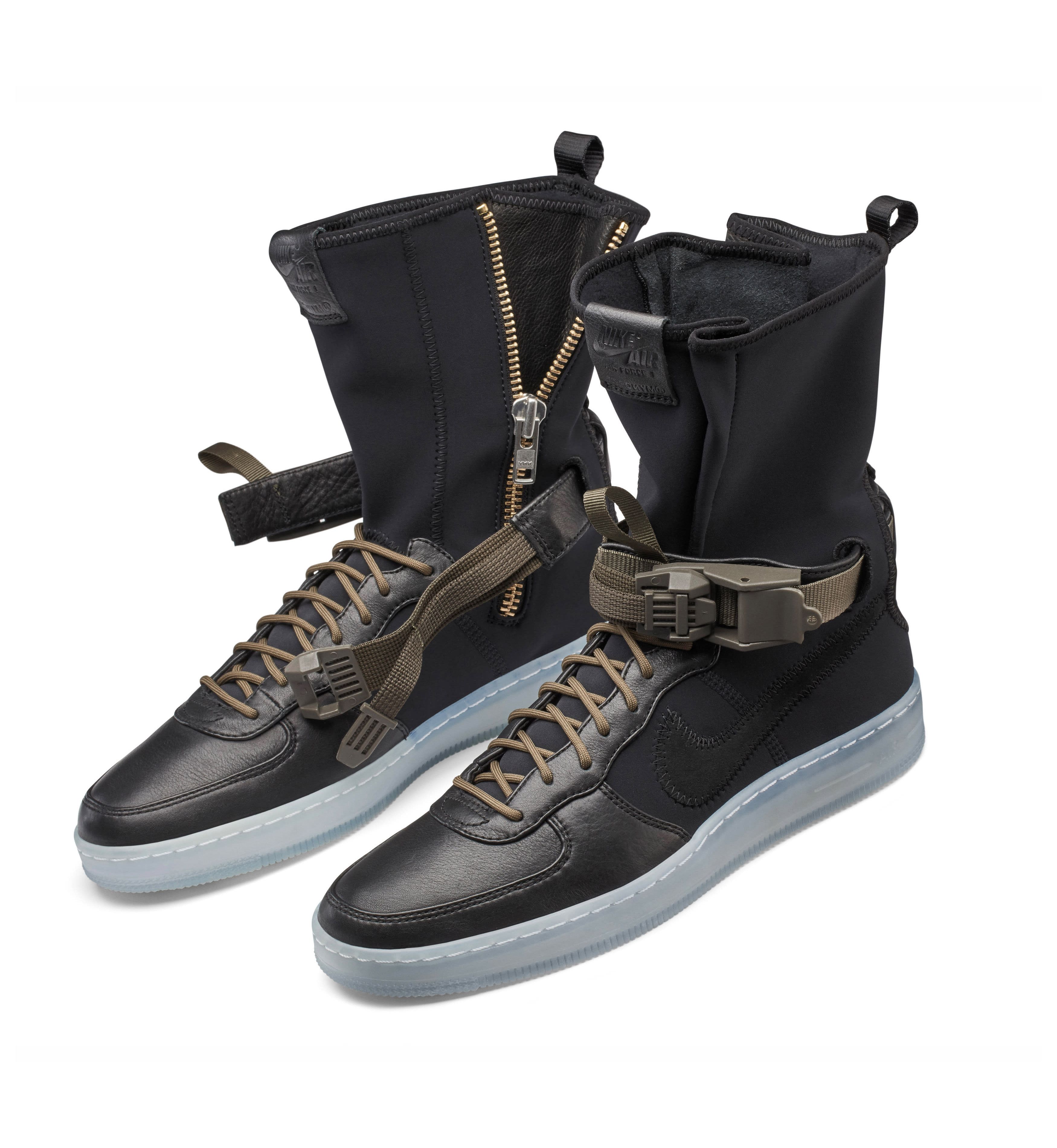 image of Acronym X Nikelab Air Force 1 Downtown Hi Sp 'black Olive' Shoes in Black/Medium Olive (Size 11)