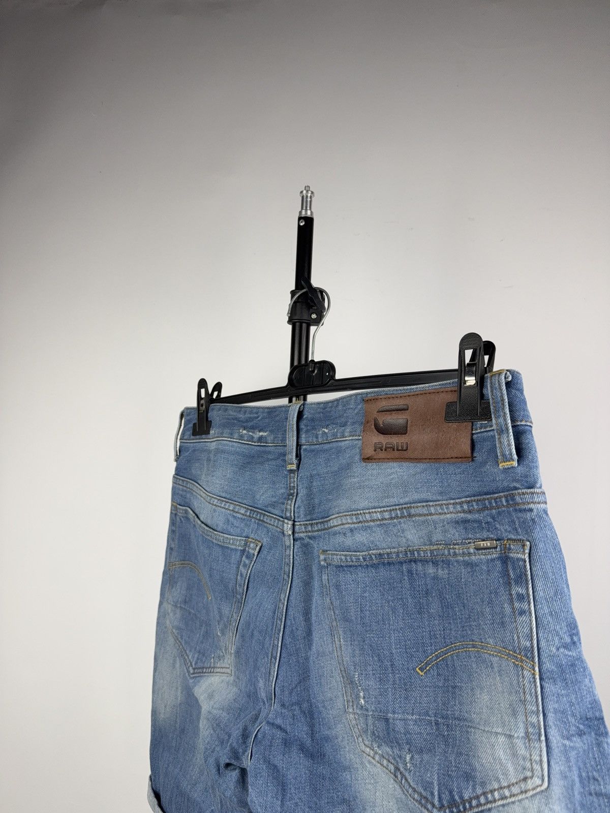 G-Star Y2K 00s Retro G-Star RAW 3301 Denim Shorts Light Blue 32 Size US 32 / EU 48 - 9 Thumbnail