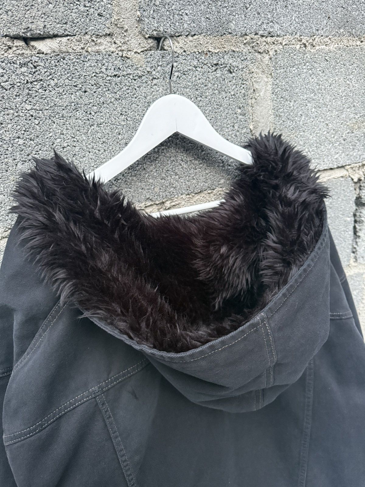 Balenciaga SS23 Balenciaga Faux Fur Hooded Denim Jacket Size US L / EU 52-54 / 3 - 6 Thumbnail