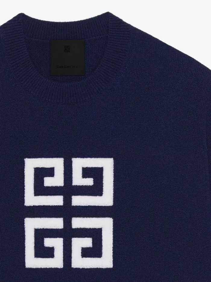 Givenchy o1w1db10825 Low Shoulders 4G Crewneck Sweater in Navy/White Size XS / US 0-2 / IT 36-38 - 5 Thumbnail