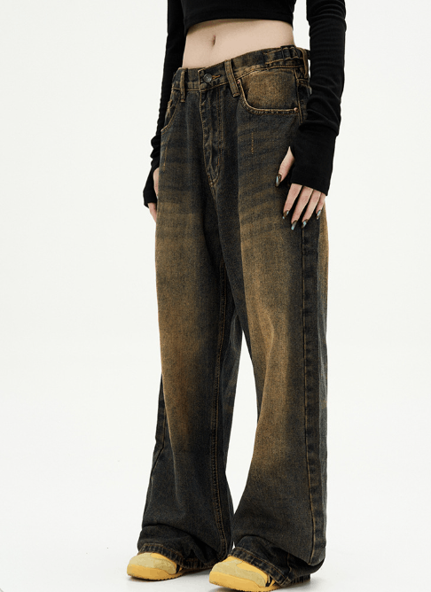 Japanese Brand × Jean Vintage distressed loose wide-leg men's Cleanfit jeans Size US 32 / EU 48 - 5 Thumbnail