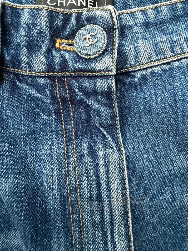 Chanel Chanel Autumn and winter love embroidery graffiti blue str Size 26" / US 2 / IT 38 - 3 Thumbnail