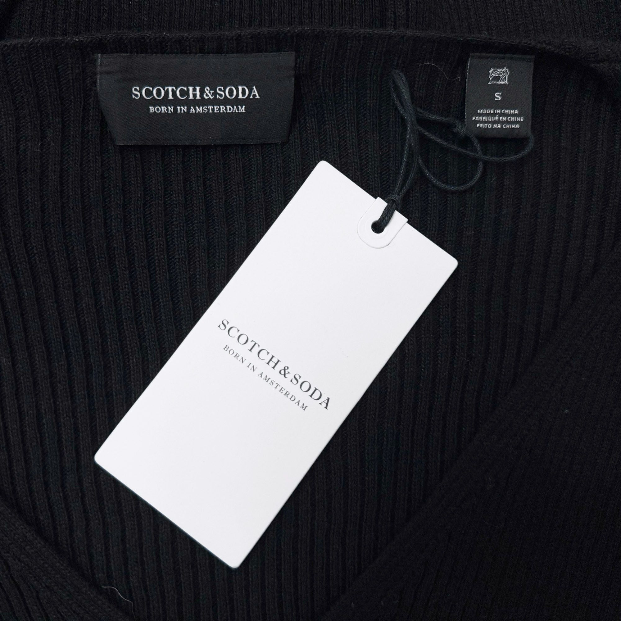 Scotch & Soda Scotch & Soda ribbed knit midi dress in black size S Size S / US 4 / IT 40 - 7 Thumbnail