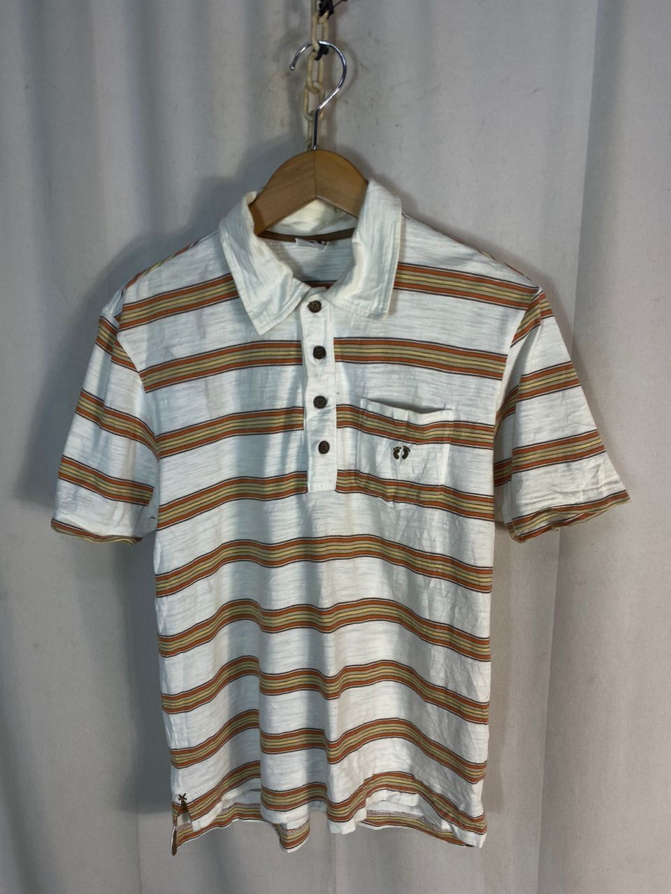 Vintage hangten multicolor stripe polo shirt