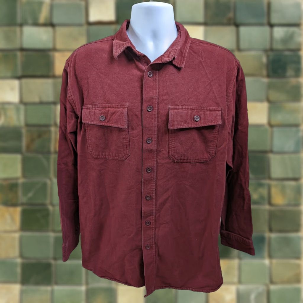 Vintage VINTAGE L.L. Bean Shirt Mens Button-Down Chamois Cloth Button Front LT Tall Large Red Shirt Size US L / EU 52-54 / 3 - 1 Thumbnail
